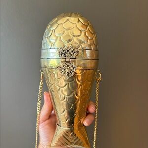 Gold Fish Scale Clutch with Chain